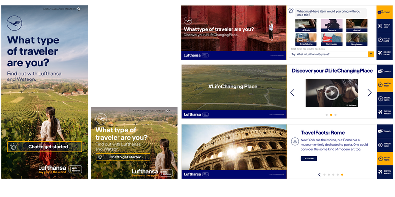 Banners and 970x250 conversation flow experience.